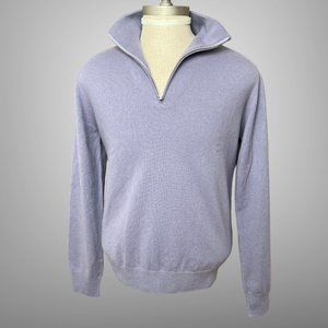 Hermes Long Sleeve 100% Cashmere Mens Quarter Zip Trucker's Sweater EU Size M